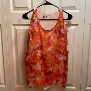 Vibrant Orange Sleeveless Top jennifer Lopez top